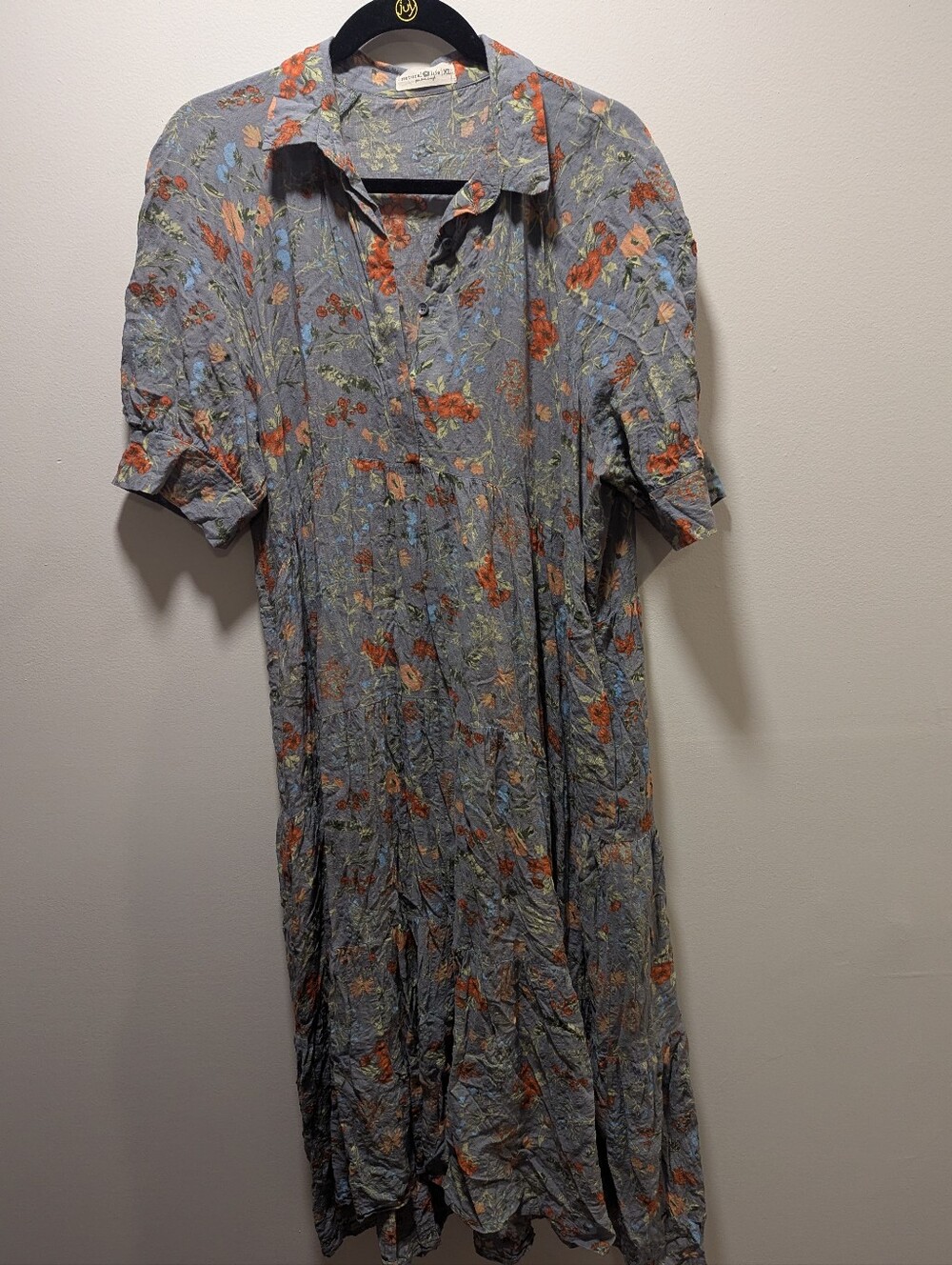 Natural Life Women's Rebecca Midi Dress Size XL Floral Cottagecore Quiet Luxury